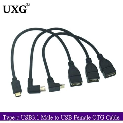 90 Degree Type-C Male to USB 3.0 Female OTG Adapter Cable Accessories For Laptops For Mobile Phones Smart Phones Cable Extender