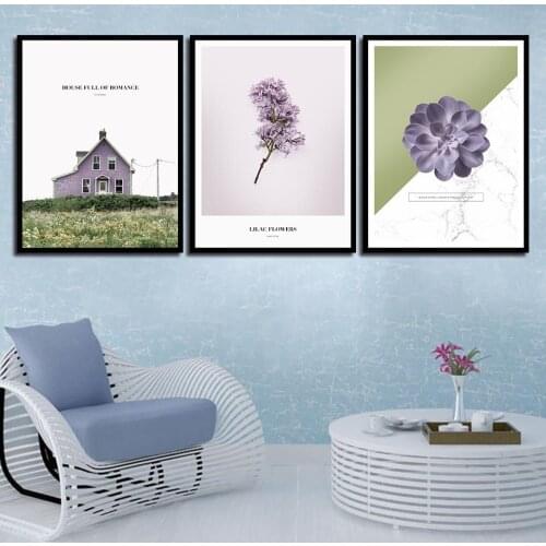 3 Pcs Lilac Flowers Canvas Painting Modern Home Decoration Living Room Bedroom Canvas Print Painting Wall Decor Picture