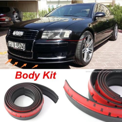 Make car lower Body Kit / For Audi A6 S6 RS6 C6 C7 / Car Bumper Lip / Front / Rear Skirt Spoiler / Deflector Rubber Strip