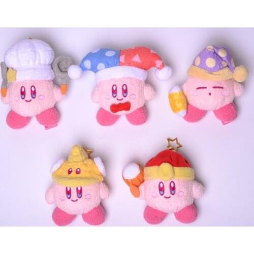 Cute Kirby Stuffed Toys Children Anime Plush Kirby Pendant Toy Cartoon Pink Cosplay Cook Clown Plush Kirbys Gilrs Birthday Gifts