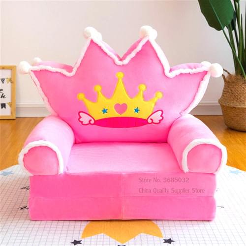 New Hot Lovely Children Sofa Folding Cartoon Cute Lying Seat Baby Stool Kindergarten with Washable Cover Multicolor