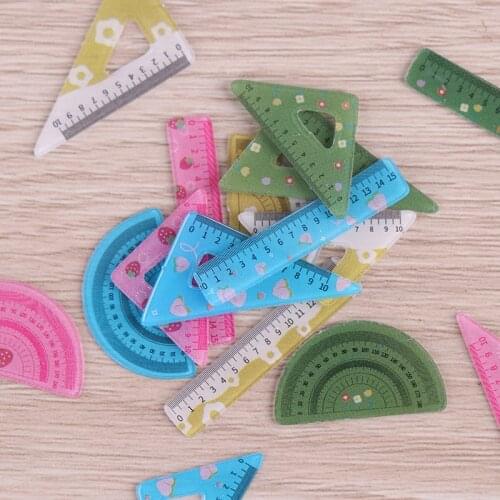 4pcs/set 1:12 Dollhouse Miniature Simulation Learning Ruler Model Accessories Dollhouse Learning Props