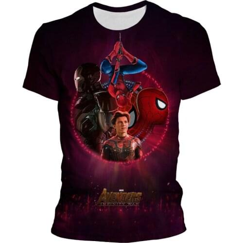 Marvel Men Clothes 2021 New Summer Spiderman 3D Print Short Sleeve T-shirt Casual Breathable Funny T Shirts Tops Plus Size