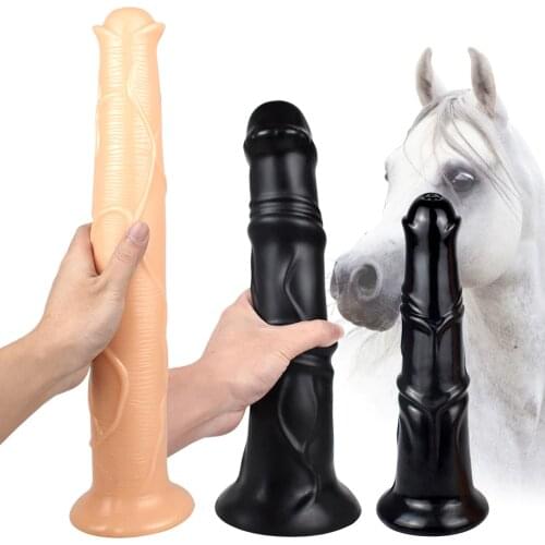 AMABOOM Soft Big Lon Realistic Horse Dildo For Men Prostate Massager XXL Real Large Animal Dildos Penis For Women Masturbation