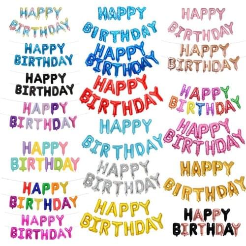 13pcs Happy Birthday Letter Balloon Set Foil Balloons Birthday Supplies Party Decorations Kids Globos Alphabet Balony Decoration