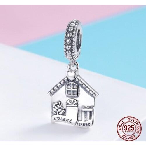 Genuine 925 sterling silver happy family necklace pendant fit original Pandora bracelet charm woman beads jewelry making