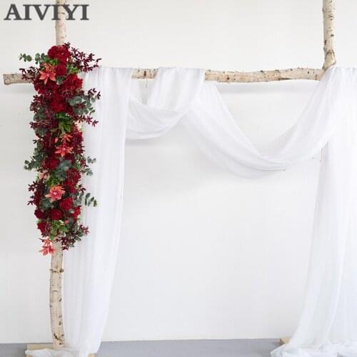 New wedding flowers Clematis Eucalyptus lined flowers artificial flowers arches flower wall wedding props T stage background