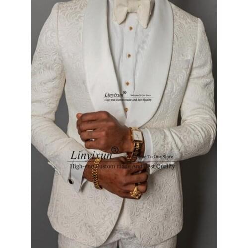 Groom Wear Shawl Lapel For Wedding Tuxedo Fashion Men Jacket Blazer Business Prom Dinner Party Suit(Jacket+Pants) Slim Fit 2021