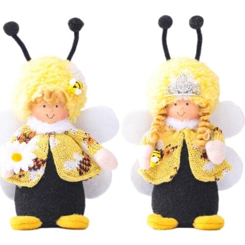 Honeybee Doll Room Decor Bee Plushie Decoration Tabletop Ornament For Children Kids
