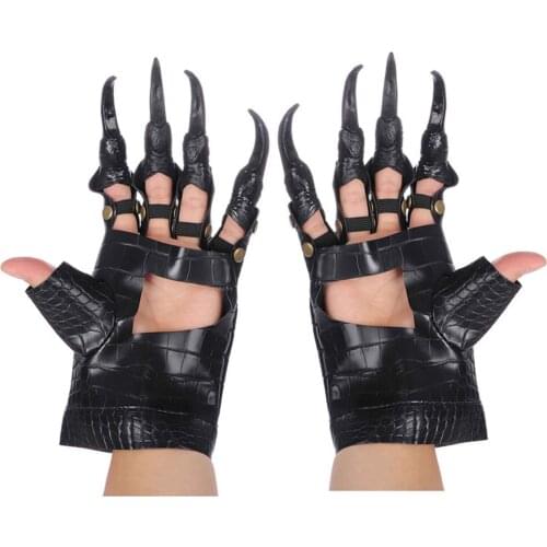 Halloween Gloves Horrible Skeleton Finger Bone Ghost Claw Printed Long Sleeve Washable Arm Warmers Scary Costume Decor#f3