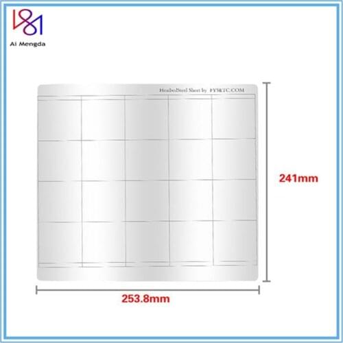1pc Prusa i3 Mk3 Mk52 Spring Steel Sheet HeatBed Platform 3D Printer Printing Buildplate 253.8*241mm For Reprap 3D Printer Parts