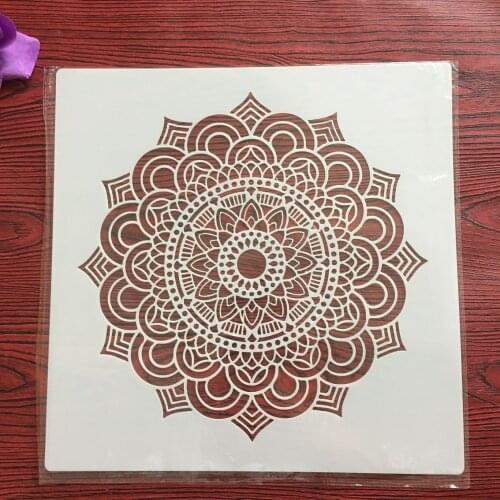 30 * 30cm size diy craft mandala mold for painting stencils stamped photo album embossed paper card on wood, fabric, wall