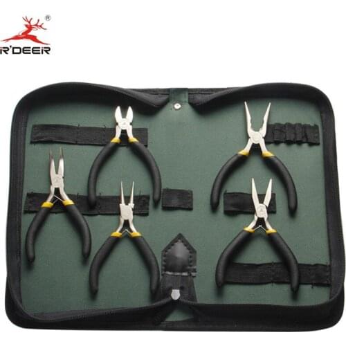RDEER 6Pcs Pliers Set Tools Flat Long Round Nose Diagonal Pliers Locking Pliers Bags Oxford Portable Multifunction Toolkit