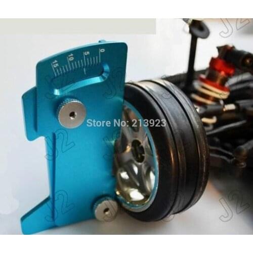 CNC Adjustable Ruler Adjusting RC car height & wheel Rim Camber Measure 15 degrees Alloy Blue