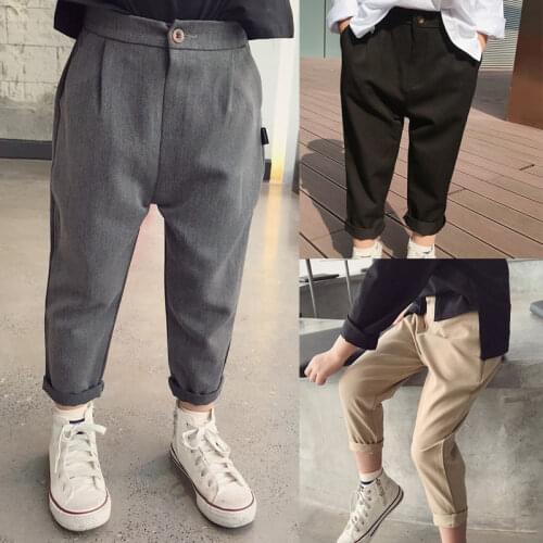 2021 Summer Spring New Teenage Childrens Casual Carrot Pants Korean Boys Girls Trousers Baby Kids Harem Pants Trousers