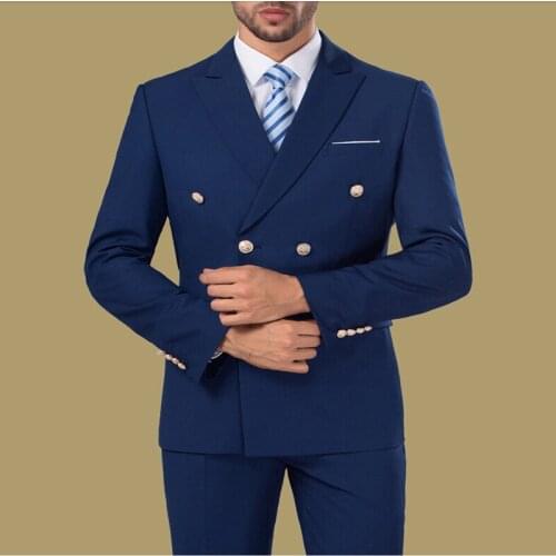 Grooms Tuxedo Double-breasted Groomsuit Custom Apparel Mens Clothing 3 Colors Clothing as Wedding Set Jacket Pants Vest 207