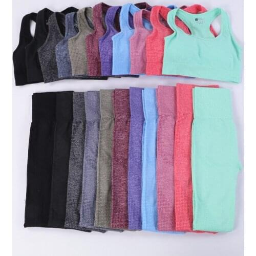 Sports Fitness Clothing Seamless Workout Set Sport Leggings And Bra Set Yoga Suit For Women Sportswear Athletic Clothes Gym Sets