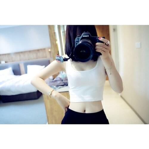 High quality Low-cut tight-fitting exposed navel double U-vest Elastic Running Vests Sexy Short Vest