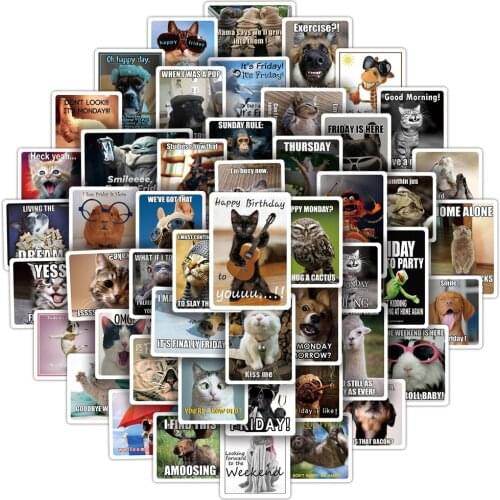 10/30/50PCS Funny Animal Meme Graffiti Stickers Skateboard Guitar Suitcase Freezer Motorcycle Classic Toy Sticker Decal for Kid