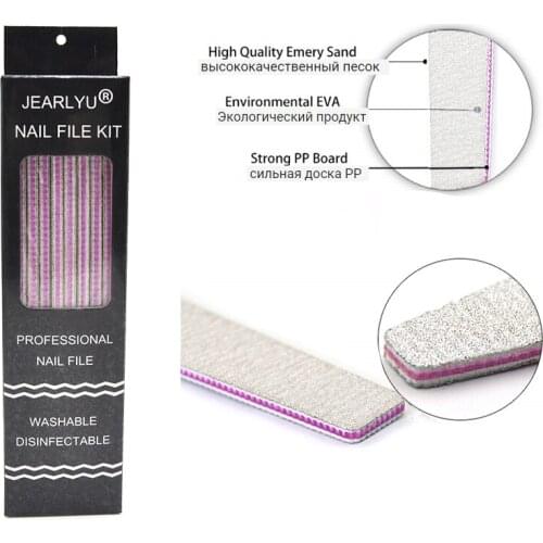 10Pcs Per Box Nail Files 100/180 Nail Art File Nail Buffer Sandpaper Kit Set Available Manicure Pedicure Nail Strong Thick Lime