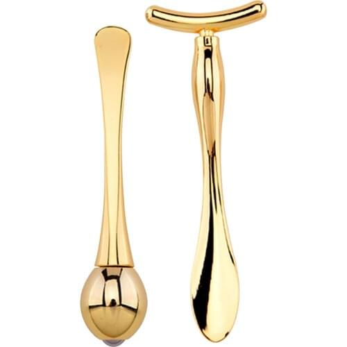 2pcs Dark Circles Zinc Alloy Wand Stick Massager Tool Spoon Eye Cream Applicator Lifting For Facial Spatulas Makeup Anti Wrinkle