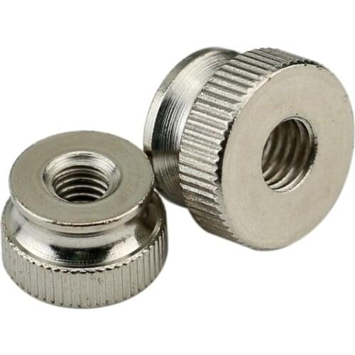 5PCS Nickel Plated Knurled Thumb Screws Nuts M3 M4 M5 M6 M8 Thin High Head Step Hand Nuts Through Hole