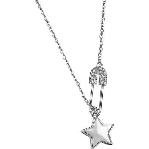 925 Sterling Silver Shell Star Charm Necklace For Women Pendant Tassel Clavicle Chain Party Jewelry dz675