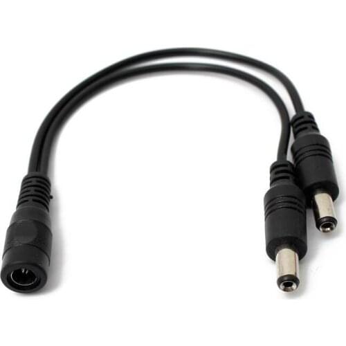 50pcs DC Power 1 Female To 2 male port , 5.5x2.1mm ,plitter Adapter for Security CCTV Camera and LED Strip