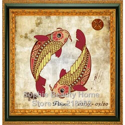 New needlework 100% full square drill diamond painting diy cross stitch diamond embroidery mosaic Pisces Of The Zodiac 50x50cm