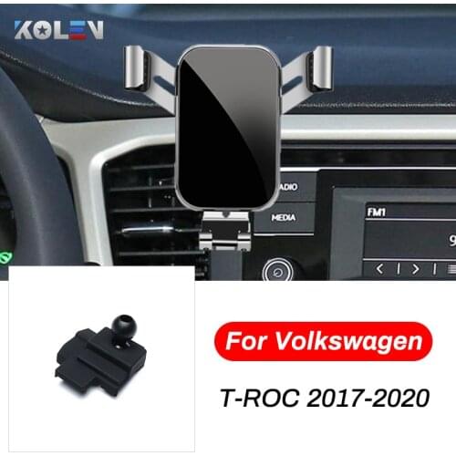 Car Mobile Phone Holder For Volkswagen VW T-Roc A11 2017-2020 Smart Phone GPS Air Vent Outlet Bracket Snap-type Navigation Stand