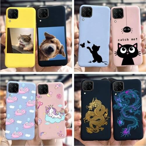 For Huawei P40 Lite Case Luxury Matte TPU Soft Silicon Cats Cover For Huawei Nova 7i 6 SE JNY-L21A JNY-L22B P40Lite Bumper Coque