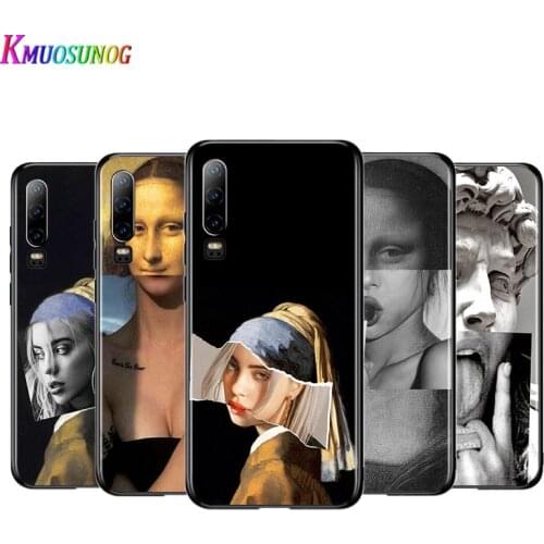 Michelangelo Statue Aesthetic Black Cover For Huawei P40 P30 P20 P10 P9 P8 Lite E 5G 2017 2019 Pro Plus Phone Case