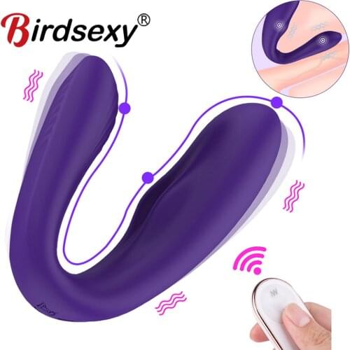 Dual Motor U Shape G Spot Vibrator For Adult Wireless Remote Control Clitoris Vibrators Stimulator Sex Toy for Women Couple Play