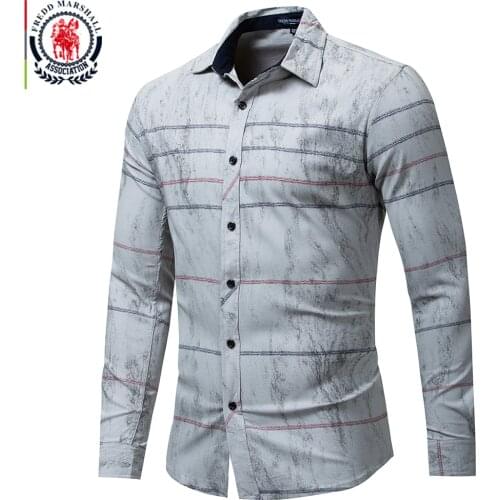 Мужские полосатые рубашки Fredd Marshall China At AliExpress
