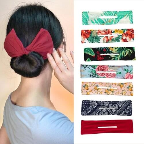 Bohemian Lazy Headbands Headwraps Women Hair Band Sweet Match Hair Circle Bun Maker Ponytail Holder Hair Accessories