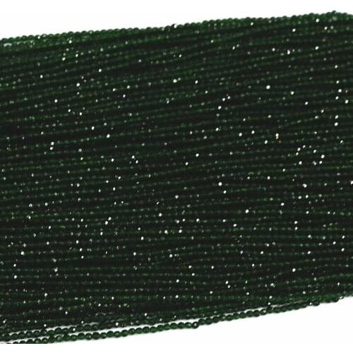 Faceted round 2mm 3mm natural green jades stone loose spacer accessories beads chalcedony new fashion jewelry making 15inch B464