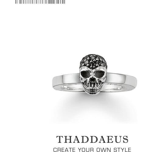 Black Skull Ring,Europe Rebel Street Fine Punk Jewerly For Women,2020 Aumtmn Brand New Gift In 925 Sterling Silver,Super Deals