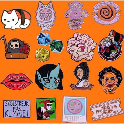 Cute Anime Figure Enamel Pins Collect Funny Children Gifts Fashion Jewelry Metal Cartoon Brooch Backpack Collar Lapel Badges