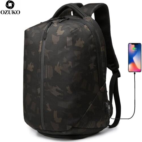 OZUKO Anti Theft Laptop Backpack USB Charging School Bag Men 15.6 Waterproof Backpacks for Teenage Fashion Male Mochila Travel