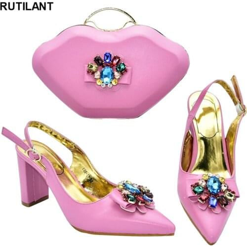 New Arrival Italian Shoe and Bag Set for Party In Women Italian Shoes with Matching Bags 2019 African Women Shoes Bags Set