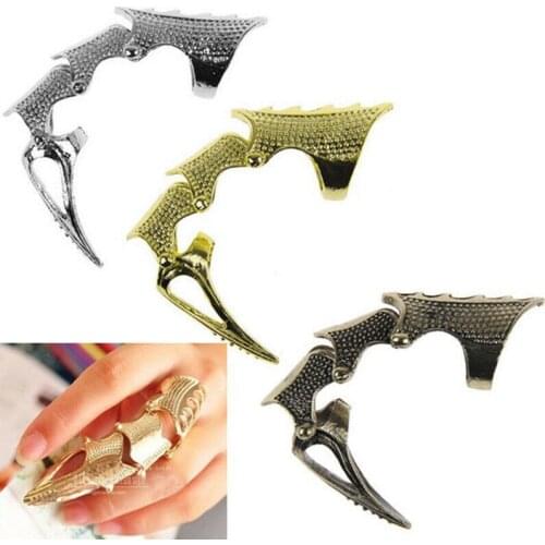 Punk Gothic Rock Scroll Joint Armor Knuckles Personality Alloy Joint Bendable Ring Finger Cocks Claw Ring Halloween Decoration