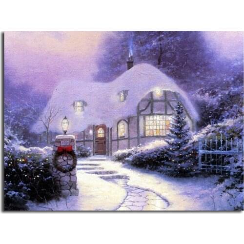 Snow Scenic Art Canvas Poster Painting Landscape Wall Picture Print Modern Home Bedroom Decoration Christmas Gift