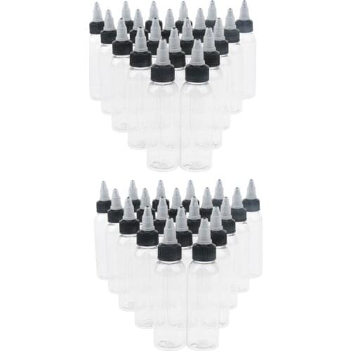 40pcs Plastic Empty Squeeze Bottle with Twist Top Cap for Solvents/Oils/Paint/Ink/Liquid/Essence/Saline etc