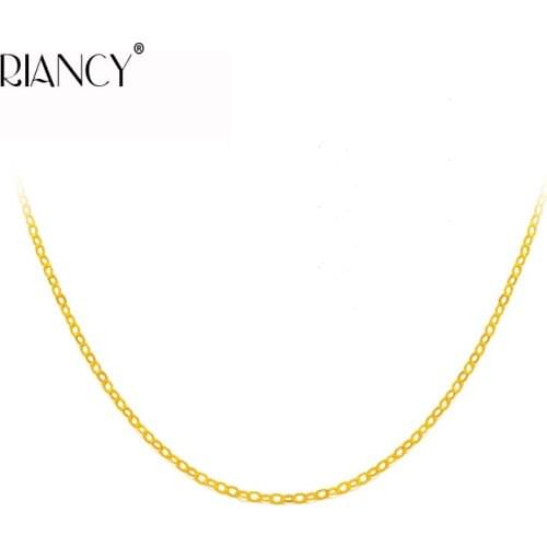 Genuine 18K Yellow Gold Chain 18 inches Au750 Necklace Pendant Wedding Party Gift For Women
