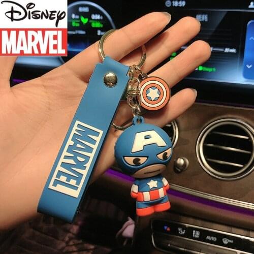 Disney Avengers Superhero Key Jewelry Cartoon Cute Iron Man Keychain Creative Spiderman Bag Pendant Gift Special Promotion