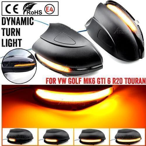 Turn signal LED dynamic side mirror flashing indicator light sequentially For VW Volkswagen Golf 6 MK6 GTI R20 2008-2014