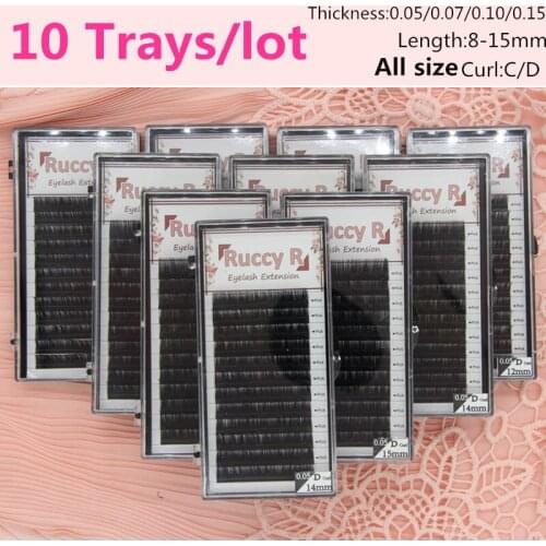 10 trays all size high quality professional mink lash mega lash eyelash extensions individual russan volume eyelash extensions