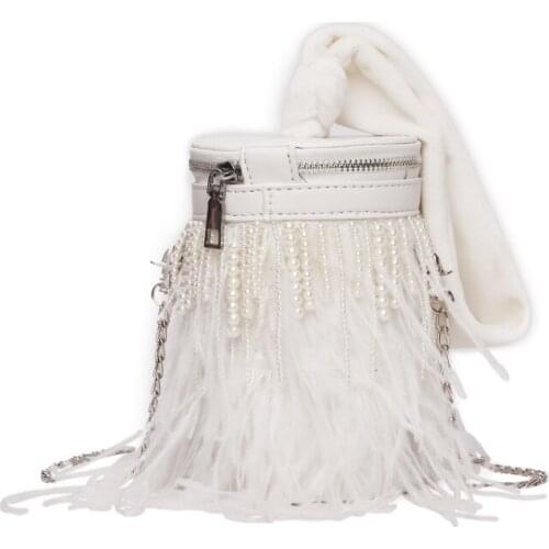 High Quality Leather Chain Messenger Bag Luxury Handbags Women Bags Designer Small Shoulder Bags Female Tote Pearl Bucket New