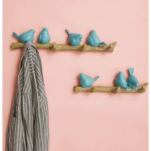 Creative Nordic wind wall bird coat key hook wall hanging room living room wall decoration storage Pendant