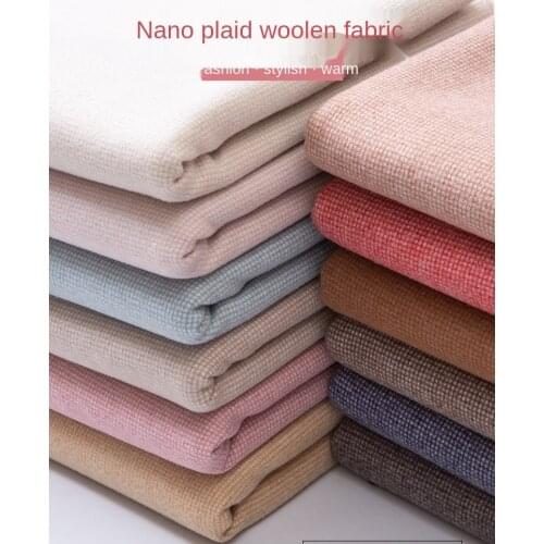 Thickened Double-sided Nano Woolen Plaid Fabric Imitation Cashmere Sanding Coat Skirt Clothing Grid Brocade for Sewing Polyester
